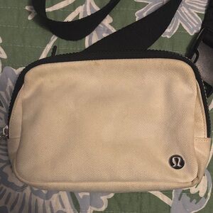 Lululemon Athletica off white and Black Crossbody Bag